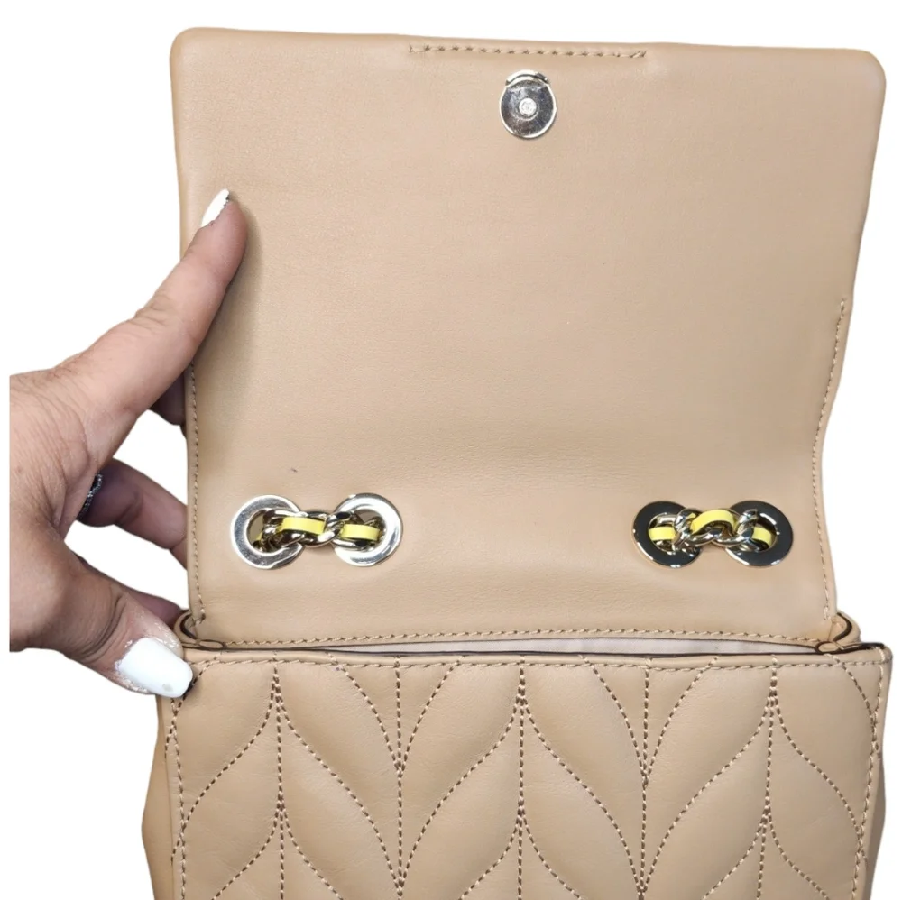 Kate Spade Emelyn Briar Lane Mini Quilted Crossbody in White/Beige - Picture 8 of 10